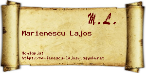 Marienescu Lajos névjegykártya